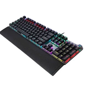 Aula F2088 Mecánico RGB reposamuñecas ergonomico/ interruptor azul / perilla control multimedia / 22 modos de retroiluminacion/ USB / Tamaño completo 100% / Mac & PC-F2088_