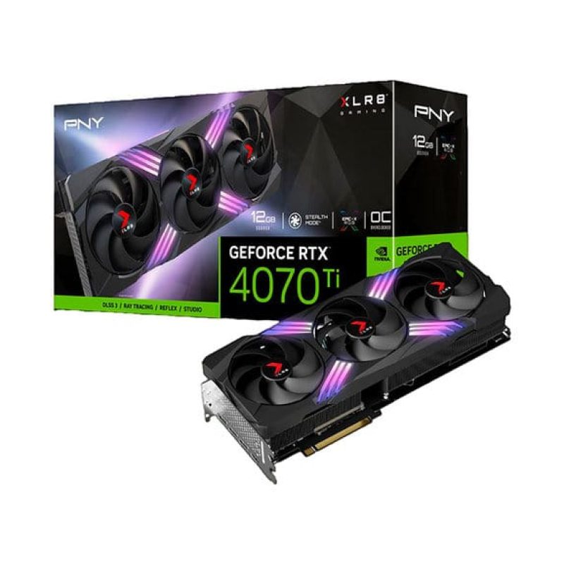 PNY Nvidia Geforce RTX 4070/ 12 GB GDDR6X/ Ray tracing/ PCI Express 4.0/ Nvidia DLSS 3/ Epic X RGB/ Overclocking Velocity/ NVIDIA Ada Lovelace