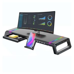 J & R Base Stand expandible RGB para portátil /holder/1 usb 3.0/ 4 USB 2.0/cajon oculto/BRJR-016