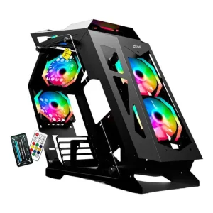 J & R Ultimate Pro Pretorian JX122/ 6 Cooler/ Tecnologia ARGB Plus/ Vidrio templado/ USB 3.0/ M-ATX