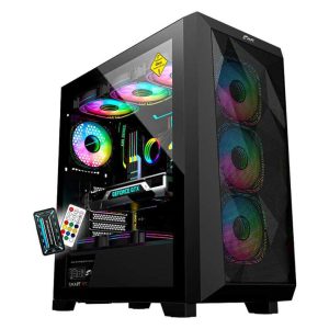 J & R Ultimate Pro Legendary JX123/ 6 Cooler/ Placa E-ATX-ATX-Micro-ATX-ITX/ Tecnologia ARGB Plus 2.0/ Vidrio templado/ USB 3.0