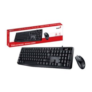 Genius KM 170 Combo Teclado mouse Alambrico/12 teclas de función/ Resistente a salpicaduras/ KM-170-SP/ Negro