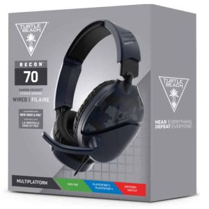 Turtle Beach Recon 70 Filaire multiplataforma/PS5 / Xbox Series X/ Xbox Series S/ Xbox One/ Nintendo Switch/ Mobile & PC con 3 5mm – Alta Sensitividad Mic |TBS-6555-02 -  Negro