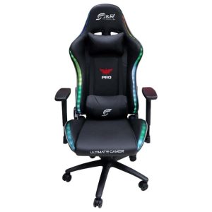 J & R Sound Bass SGJR-006/ RGB Plus/ Graduable reclinable 90-180 grados/ Dos Parlantes/apoya manos espaldar regulable/base tipo estrella con rodachines/ Negro