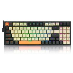 Redragon Kitava con Cable Mechanical RGB Backlit/94 teclas, Programmable Macro Editing/ Pad Numerico Pad/ Red Switches, Compacto teclas Mechanicas for Pc Mac Ipad| K636CLO