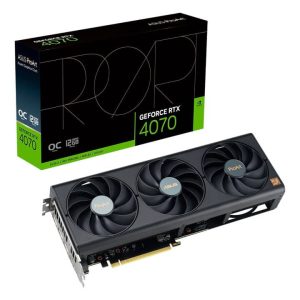 ASUS ProArt Geforce RTX 4070/ OC Edition/ 12GB GDDR6X/ Ventilador Axial-tech/ NVIDIA DLSS 3/ Interfaz Tweak III/ NVIDIA Studio/ PROART-RTX4070-O12G