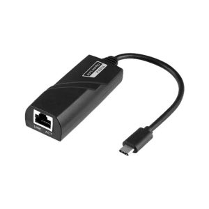 HUBXCO Adaptador Ethernet USB-C 3.0/ 10Mbps - 100Mbps - 1000Mbps/ Plug and Play Installation / Negro