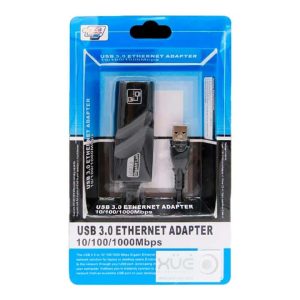 HUBXCO Adaptador Ethernet/ 10Mbps - 100Mbps - 1000Mbps/ USB 3.0/ Plug and Play Installation / Negro