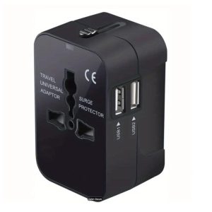 HUBXCO HHT292 Adaptador universal de corriente para viajero /convertidor europeo a standar americano/2 puertos usb de carga