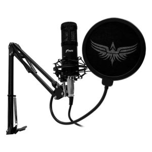 J y R Microfono profesional Caster/ Base ajustable/ Plug And Play/ Audio Mixter/ Multiplataforma/ MCJR-009