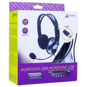 Xkim HF-868U/ USB/ Audio HD/ Alambrico/ Microfono/ Control de Mano/ Negro
