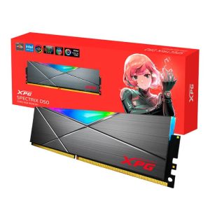 XPG SPECTRIX D50 RAM 8 GB DDR4 RGB/ 3200 MHz/ 1.35V - 1.5V/ CL16/ 288 pines DIMM/ AX4U36008G18I-ST50/ Tungsten Grey