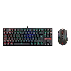 Redragon K552RGB-BA-SP KIT Teclado mecánico Kumara/ Switch Azul/ RGB/ 100% anti-ghosting/ Mouse Griffin M607/ Sensor Pixart P3212 Optico/ DPI 600-7200/ Switch Omron/ Negro