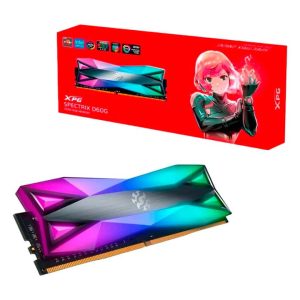 XPG SPECTRIX D60G RAM 16 GB DDR4 RGB/ 3200 MHz/ 1.35V/ CL 16-20-20/ 288 pines DIMM/ AX4U320016G16A-ST60