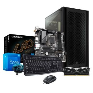 ArmAdAPC ORION-E1 Intel Core i7-12700 (4.9 GHz)/ Gigabyte B760M-SD3H-AX/ SSD 1 TB/ RAM 16 GB DDR5/ Chasis Corsair 4000D Airflow Tempered Glass-Black/ Fuente Cougar Gex X2 850W 80 Plus Gold/ Combo teclado y mouse/ EVCXTM-EI1271