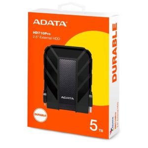 Adata HD710 Pro 5 TB Anti Golpes USB 3.2/ HDD 2.5 Pulgadas/ IP68/ MIL-STD-810G 516.6 Grado Militar/ sensores Shock/ Backup ToGo / Negro- AHD710P-5TU31-CBK