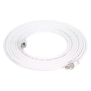HUBXCO Cable de Red STP CAT7/ 3 Metros/ Conexión Blindado 10 Gb/ Enchufe modular RJ45/ Blanco