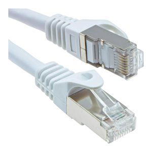 HUBXCO Cable de Red STP CAT7 10 Metros/ Enchufe modular RJ45/ Conexión Blindado 10 Gb/ Blanco
