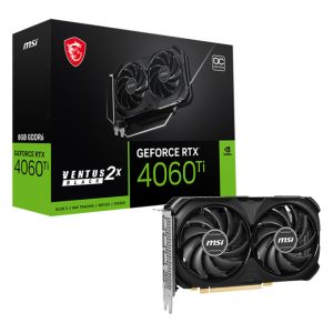 MSI Ventus x2 Black OC GeForce RTX 4060 Ti/ DLSS 3/ 8GB GDDR6/ Ray Tracing/ Ventilador TORX 4.0/ NVIDIA Reflex/ NVIDIA Encoder/ NVIDIA Broadcast/ NVIDIA Ada Lovelace